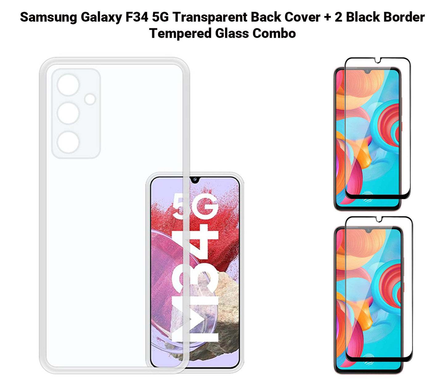 VAKIBO Premium Clear 1.5MM Thick Transparent Soft TPU Rubber Back Cover Case With Camera Protection Suitable for Samsung F34 5G