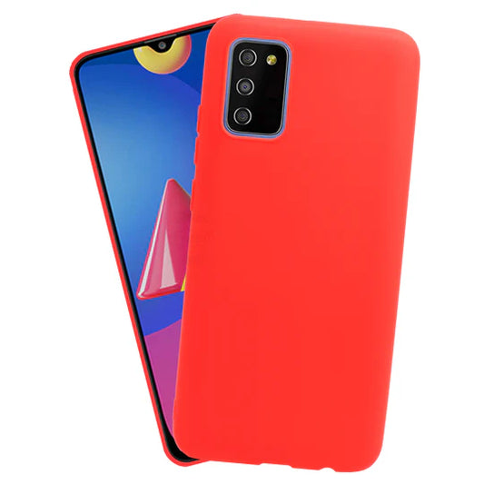 VAKIBO 1.2 MM Thick Light Red Coloured Soft TPU Rubber Back Cover Case With Camera Protection Ring Suitable for Samsung Galaxy F02s