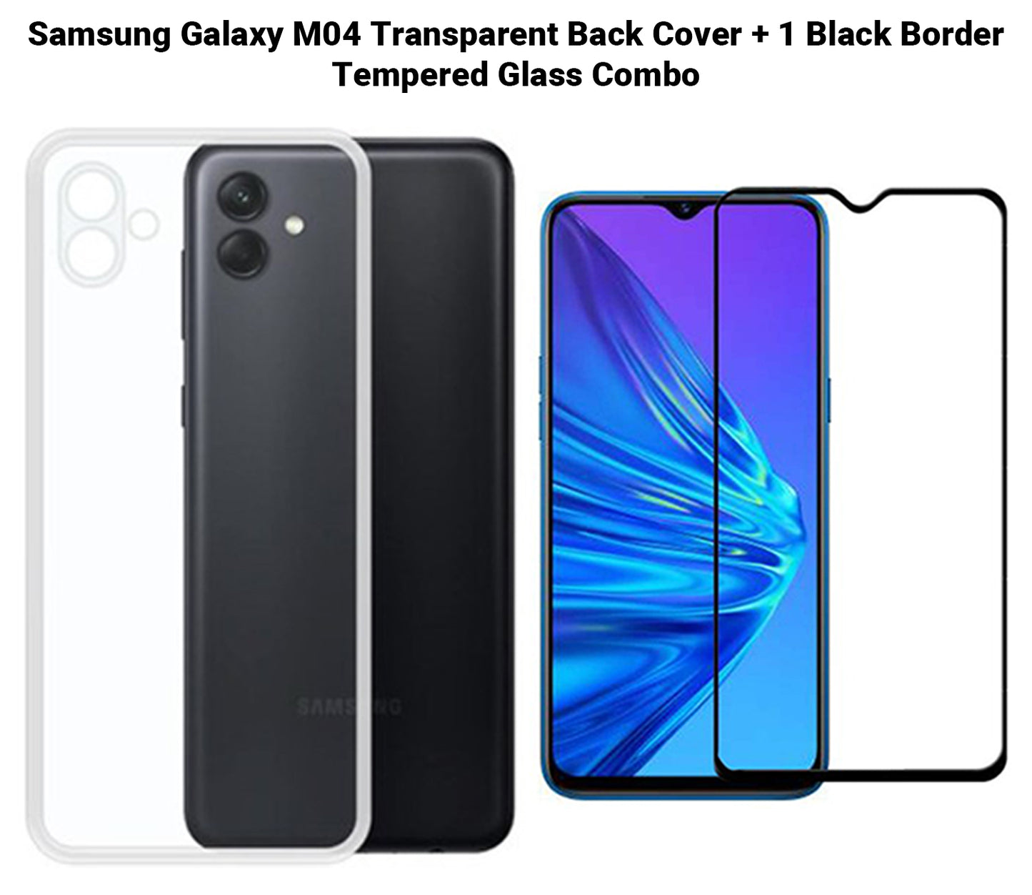 VAKIBO Super Premium Soft TPU Transparent Case With Dustplug,Side Grip,Corner Protection,lanyard Cuts,Camera Protection Suitable for Samsung M04