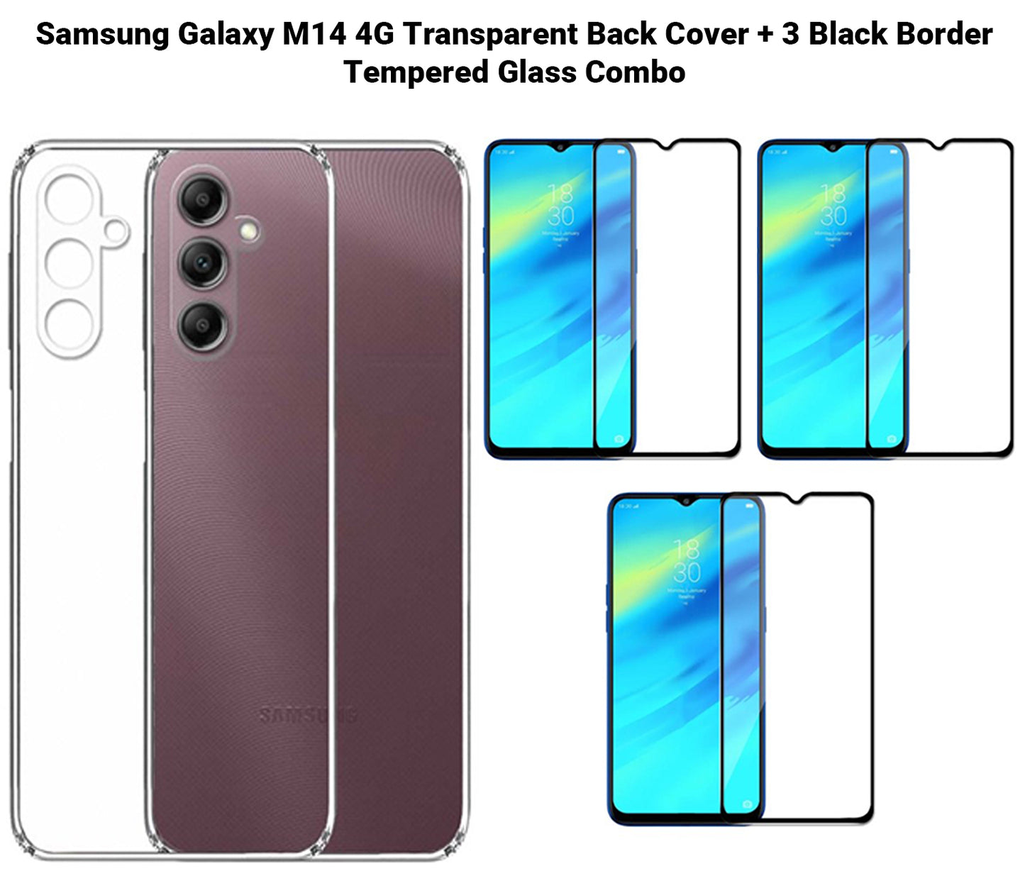 VAKIBO Premium Clear 1.5MM Thick Transparent Soft TPU Rubber Back Cover Case With Camera Protection Suitable for Samsung M14 5G