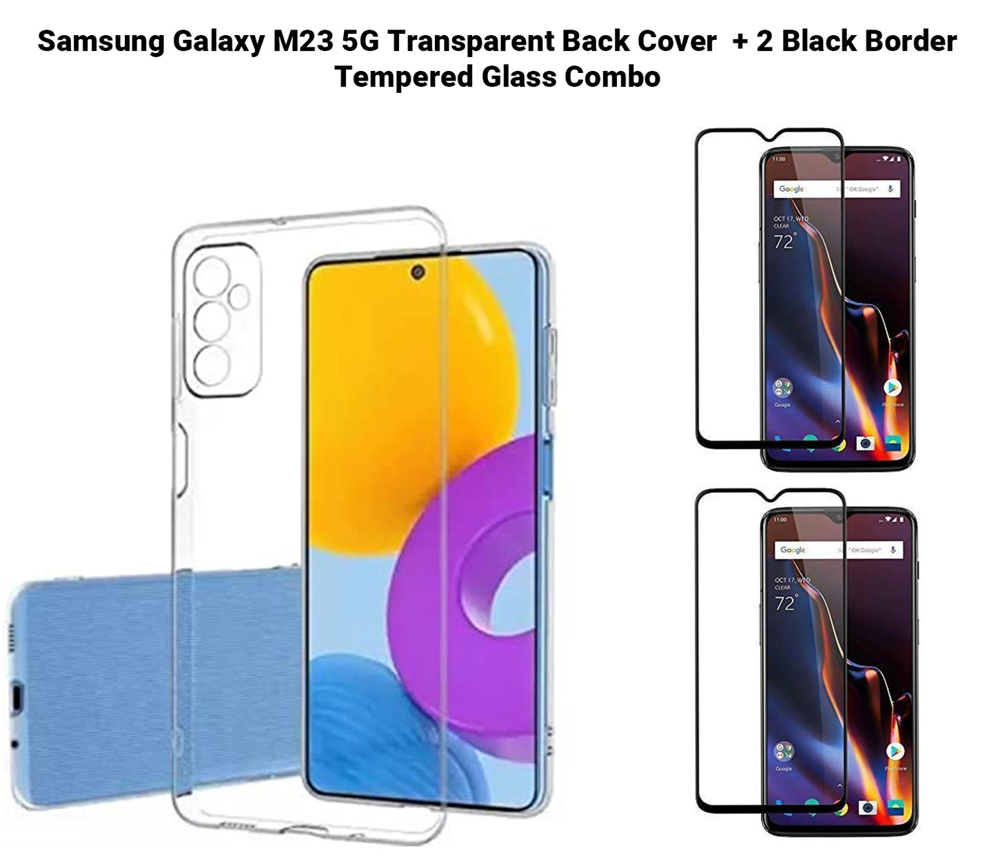 VAKIBO Super Premium Soft TPU Transparent Case With Dustplug,Side Grip,Corner Protection,lanyard Cuts,Camera Protection Suitable for Samsung M23 5G