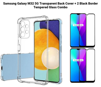 VAKIBO Super Premium Soft TPU Transparent Case With Dustplug,Side Grip,Corner Protection,lanyard Cuts,Camera Protection Suitable for Samsung M32 5G