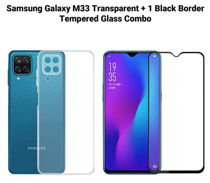 VAKIBO Super Premium Soft TPU Transparent Case With Dustplug,Side Grip,Corner Protection,lanyard Cuts,Camera Protection Suitable for Samsung M33