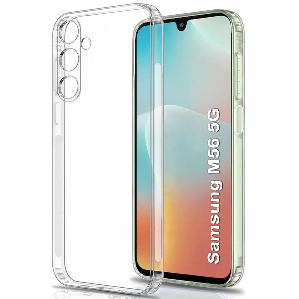 VAKIBO Premium Clear 1.5MM Thick Transparent Soft TPU Rubber Back Cover Case With Camera Protection Suitable for Samsung Galaxy M56