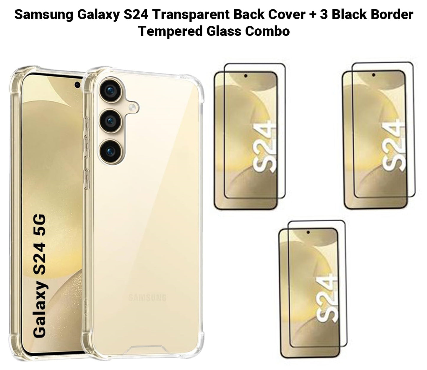 VAKIBO Premium Clear 1.5MM Thick Transparent Soft TPU Rubber Back Cover Case With Camera Protection Suitable for Samsung S24