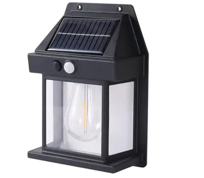 Outdoor Solar Wall Lamp Waterproof Tungsten Design LED Lamp Single Light- BLACK