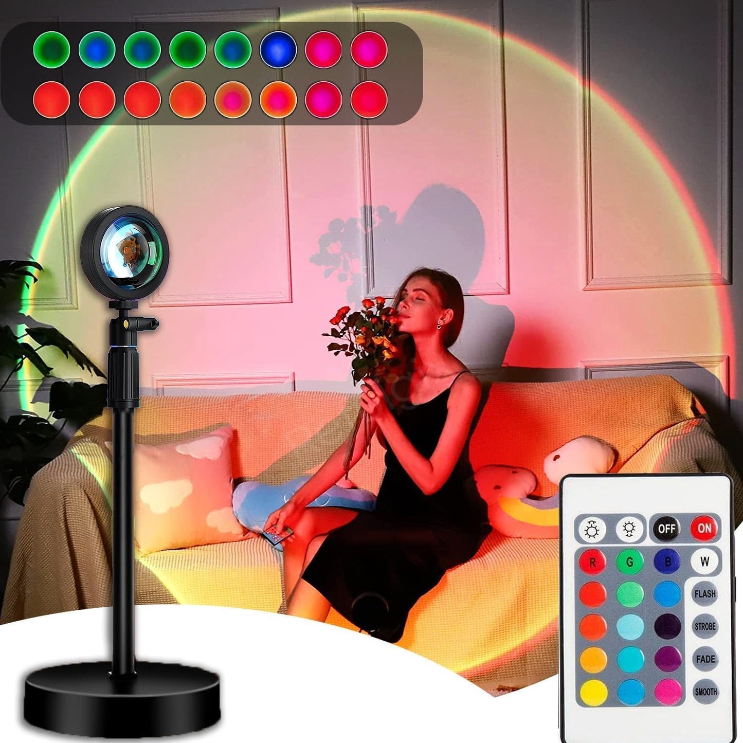 Sunset Lamp 16 Colors Changing Night Light with Remote