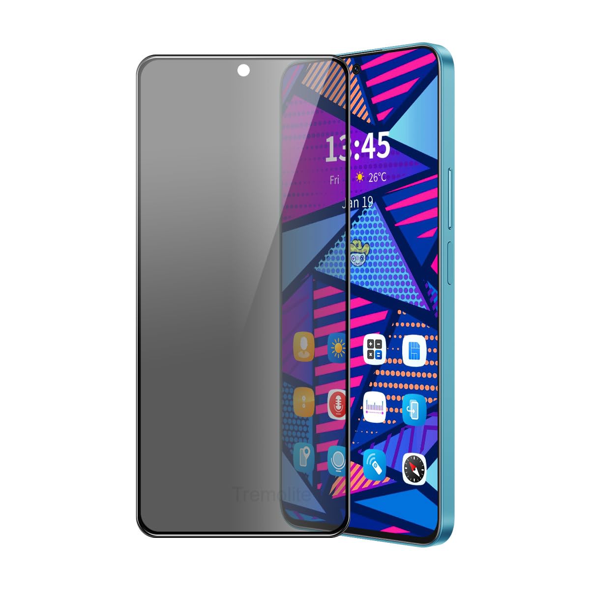 Super Premium Quality Tempered Glass Screen Guard Protector With Black Border Suitable For Tecno Camon 19