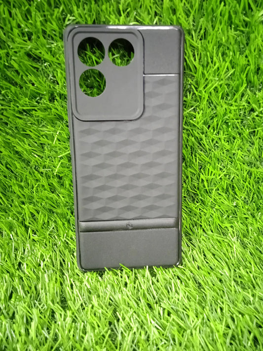 VAKIBO Parallax Design Black Coloured Made with Soft Rubber TPU Back Cover Case Camera Protection Ring Suitable for Iqoo Z7 Pro