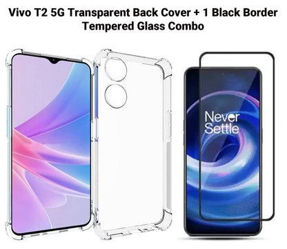 VAKIBO Premium Clear 1.5MM Thick Transparent Soft TPU Rubber Back Cover Case With Camera Protection Suitable for Vivo T2 5G