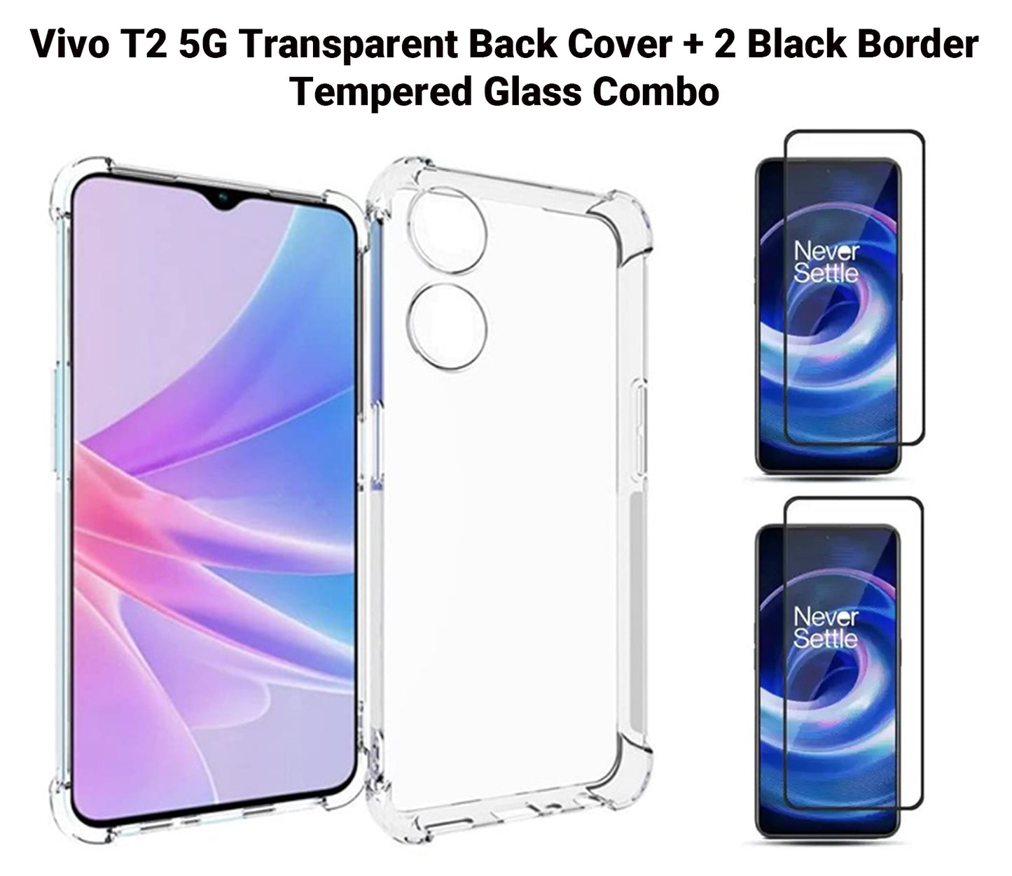 VAKIBO Premium Clear 1.5MM Thick Transparent Soft TPU Rubber Back Cover Case With Camera Protection Suitable for Vivo T2 5G