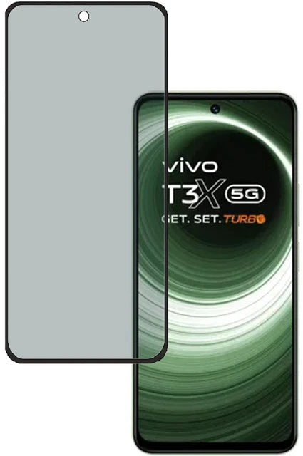 Super Premium Quality Tempered Glass Screen Guard Protector With Black Border Suitable For Vivo T3x