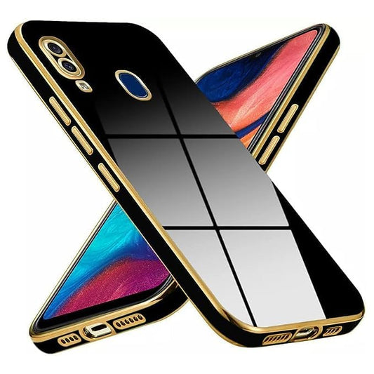 VAKIBO Golden Chrome Border Black Coloured Soft TPU Back Cover Case With Camera Protection Suitable for Vivo V11