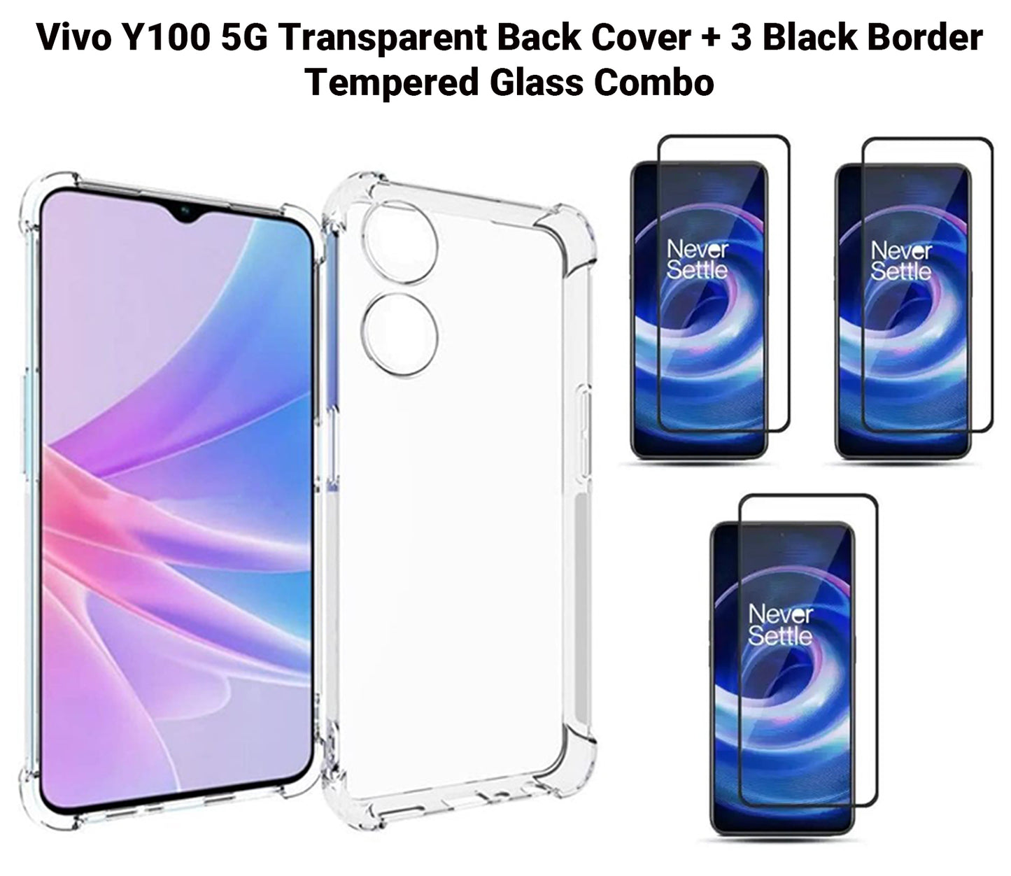 VAKIBO Premium Clear 1.5MM Thick Transparent Soft TPU Rubber Back Cover Case With Camera Protection Suitable for Vivo Y100 5G