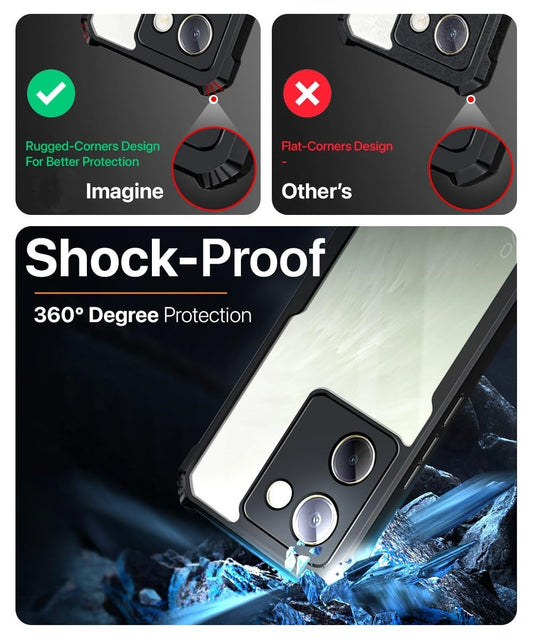 VAKIBO Super Premium Black Border Transparent Case With Corner Protection &Camera Protection Suitable for Vivo Y300 Plus