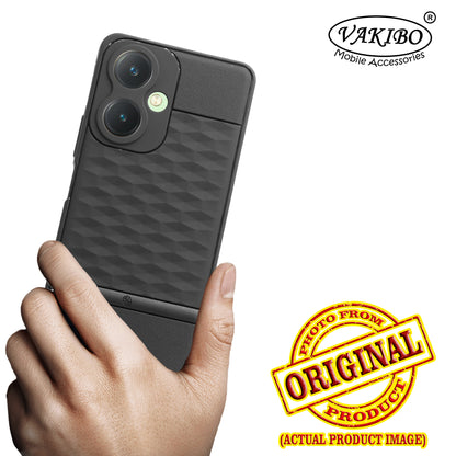 VAKIBO Parallax Design Black Coloured Soft TPU Rubber Back Cover Case With Camera Protection Ring Suitable for Vivo Y27