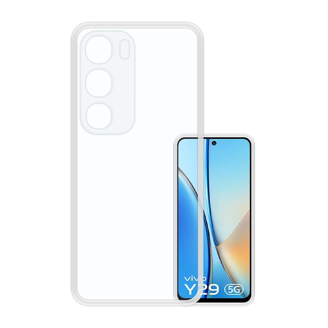 VAKIBO Premium Clear 1.5MM Thick Transparent Soft TPU Rubber Back Cover Case With Camera Protection Suitable for Vivo Y29 5G