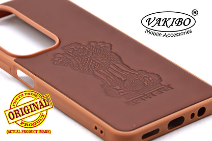 Vivo Y29 5G Back Cover – Indian Emblem | Satyamev Jayate Design | Soft TPU Brown Case
