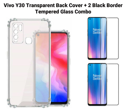 VAKIBO Super Premium Soft TPU Transparent Case With Dustplug,Side Grip,Corner Protection,lanyard Cuts,Camera Protection Suitable for Vivo Y30