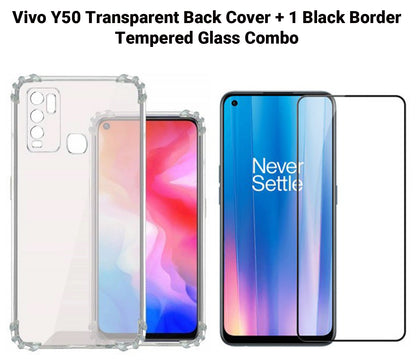 VAKIBO Super Premium Soft TPU Transparent Case With Dustplug,Side Grip,Corner Protection,lanyard Cuts,Camera Protection Suitable for Vivo Y50