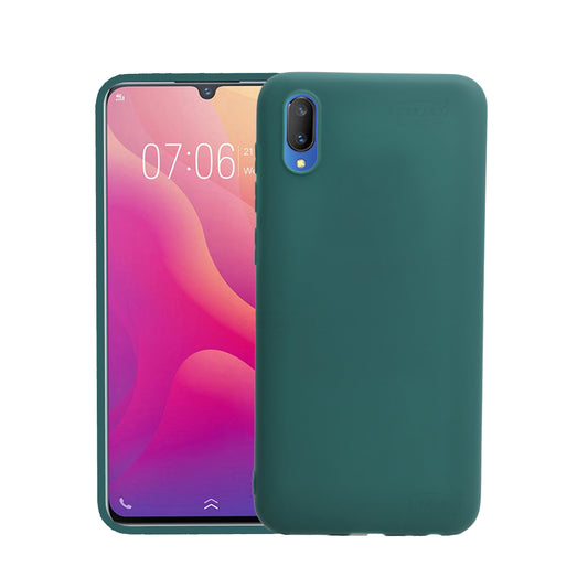 VAKIBO 1.2 MM Thick Green Coloured Soft TPU Rubber Back Cover Case With Camera Protection Ring Suitable for Vivo Y91i