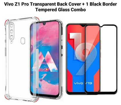 VAKIBO Super Premium Soft TPU Transparent Case With Dustplug,Side Grip,Corner Protection,lanyard Cuts,Camera Protection Suitable for Vivo Z1 Pro