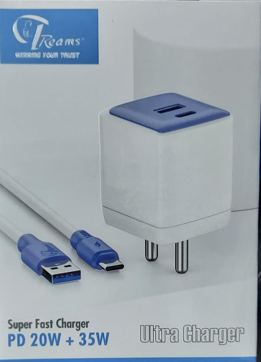 Treams CH 01 C type Charger Combo PD20W+35W Dual Port