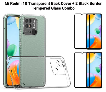 VAKIBO Super Premium Soft TPU Transparent Case With Dustplug,Side Grip,Corner Protection,lanyard Cuts,Camera Protection Suitable for Mi Redmi 10