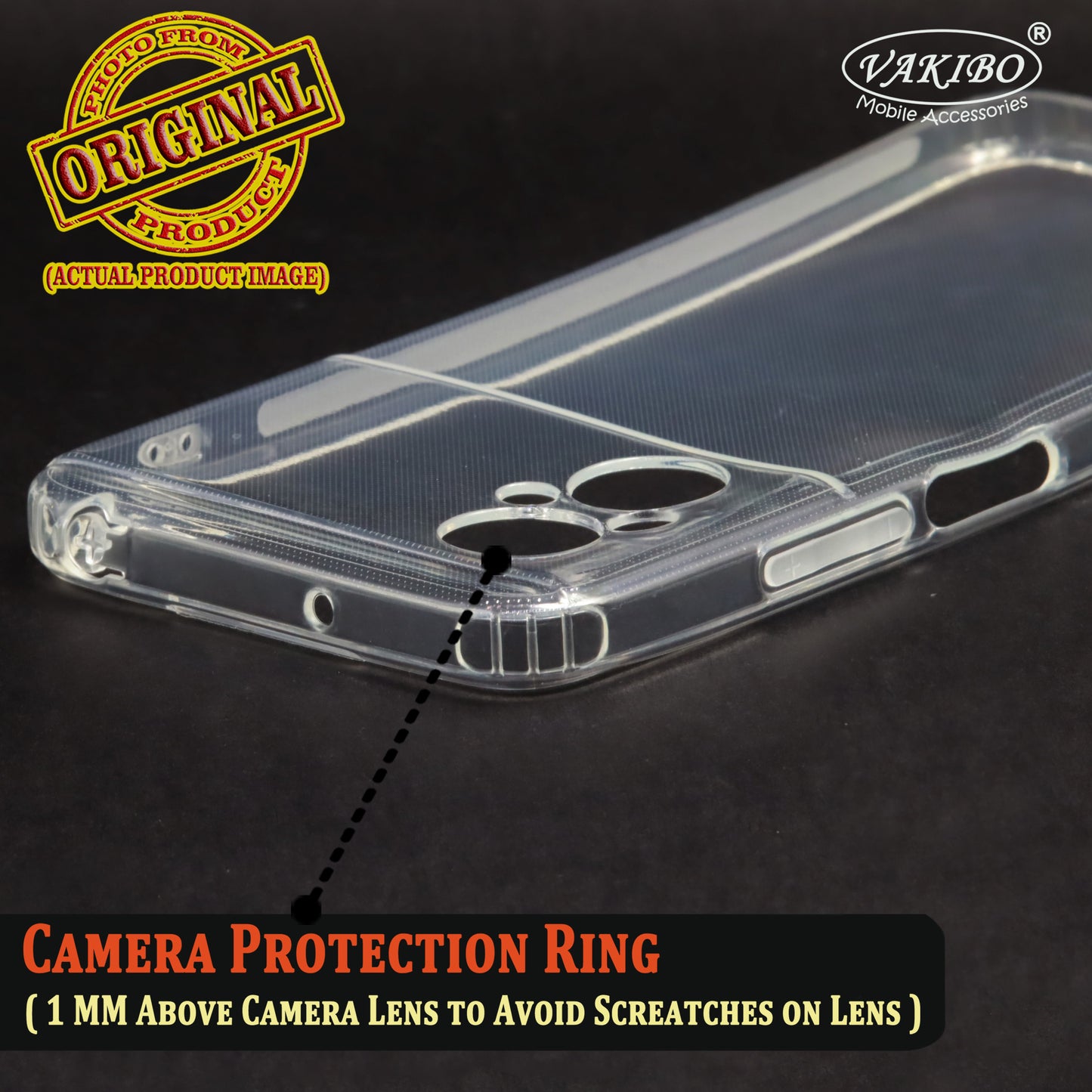 VAKIBO Super Premium Soft TPU Transparent Case With Dustplug,Side Grip,Corner Protection,lanyard Cuts,Camera Protection Suitable for Mi Poco M5