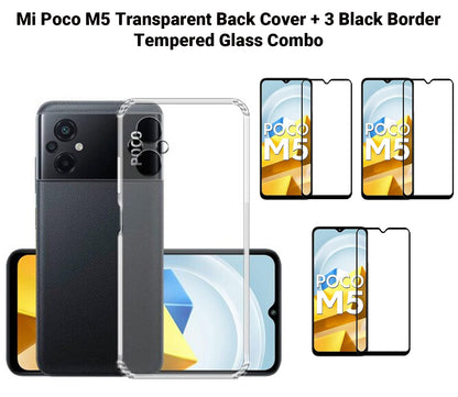 VAKIBO Super Premium Soft TPU Transparent Case With Dustplug,Side Grip,Corner Protection,lanyard Cuts,Camera Protection Suitable for Mi Poco M5