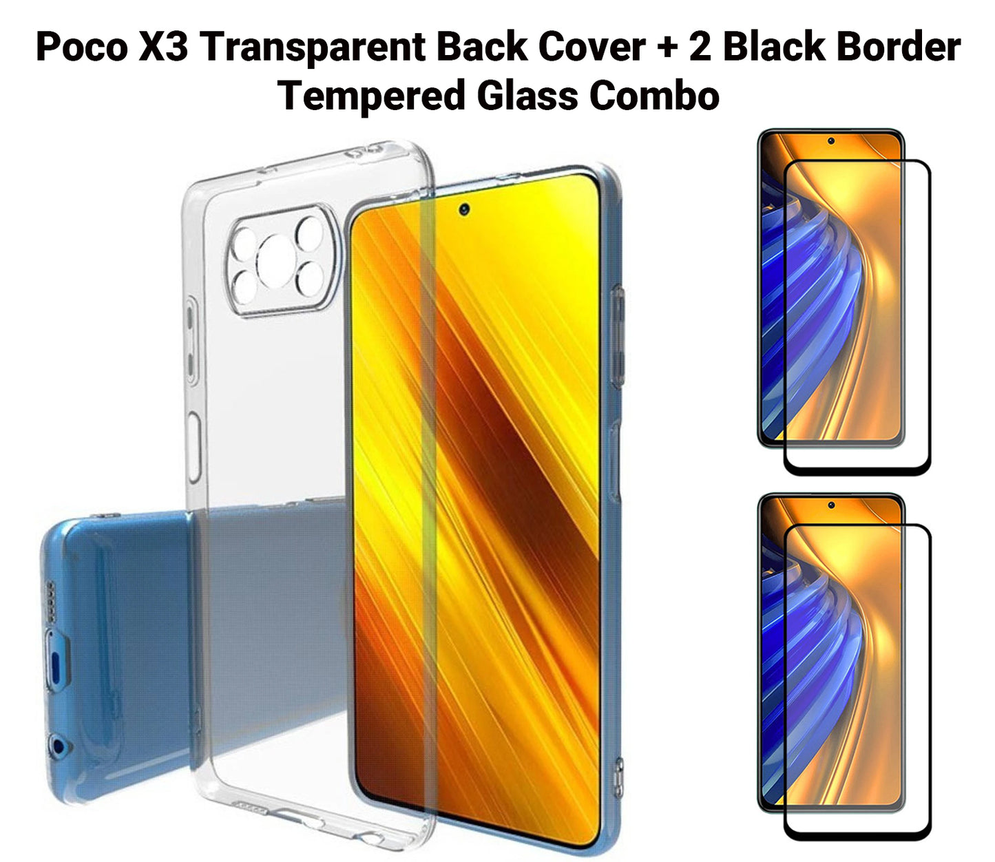 VAKIBO Super Premium Soft TPU Transparent Case With Dustplug,Side Grip,Corner Protection,lanyard Cuts,Camera Protection Suitable for Poco X3