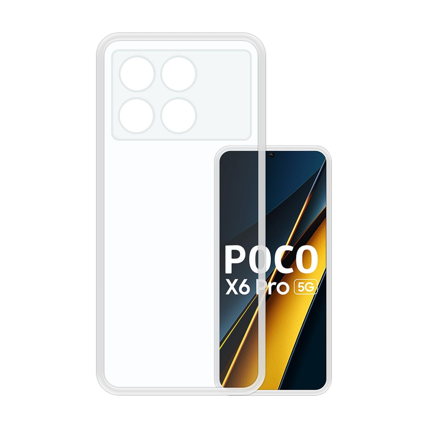 VAKIBO Premium Clear 1.5MM Thick Transparent Soft TPU Rubber Back Cover Case With Camera Protection Suitable for Mi Poco X6 Pro