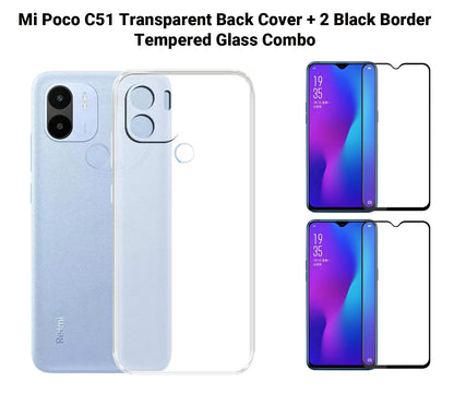 VAKIBO Super Premium Soft TPU Transparent Case With Dustplug,Side Grip,Corner Protection,lanyard Cuts,Camera Protection Suitable for Mi Poco C51