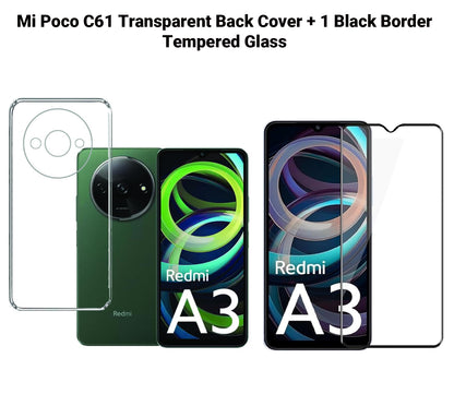 VAKIBO Premium Clear 1.5MM Thick Transparent Soft TPU Rubber Back Cover Case With Camera Protection Suitable for Mi Poco C61