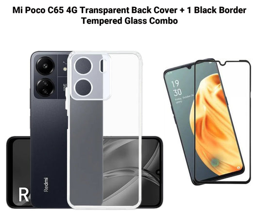 VAKIBO Premium Clear 1.5MM Thick Transparent Soft TPU Rubber Back Cover Case With Camera Protection Suitable for Mi Poco C65 4G