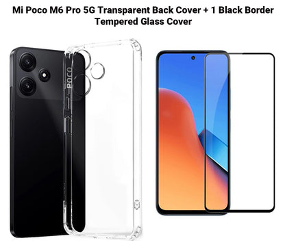 VAKIBO Premium Clear 1.5MM Thick Transparent Soft TPU Rubber Back Cover Case With Camera Protection Suitable for Mi Poco M6 Pro 5G