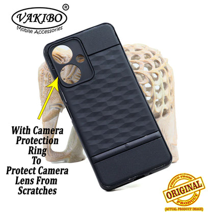 VAKIBO Parallax Design Black Coloured Soft TPU Rubber Back Cover Case With Camera Protection Ring Suitable for Mi Poco M6 5G