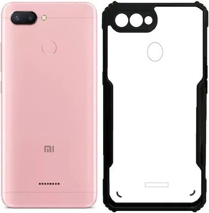 VAKIBO Parallax Design Black Coloured Made with Soft Rubber TPU Back Cover Case Camera Protection Ring Suitable for Mi Redmi 6