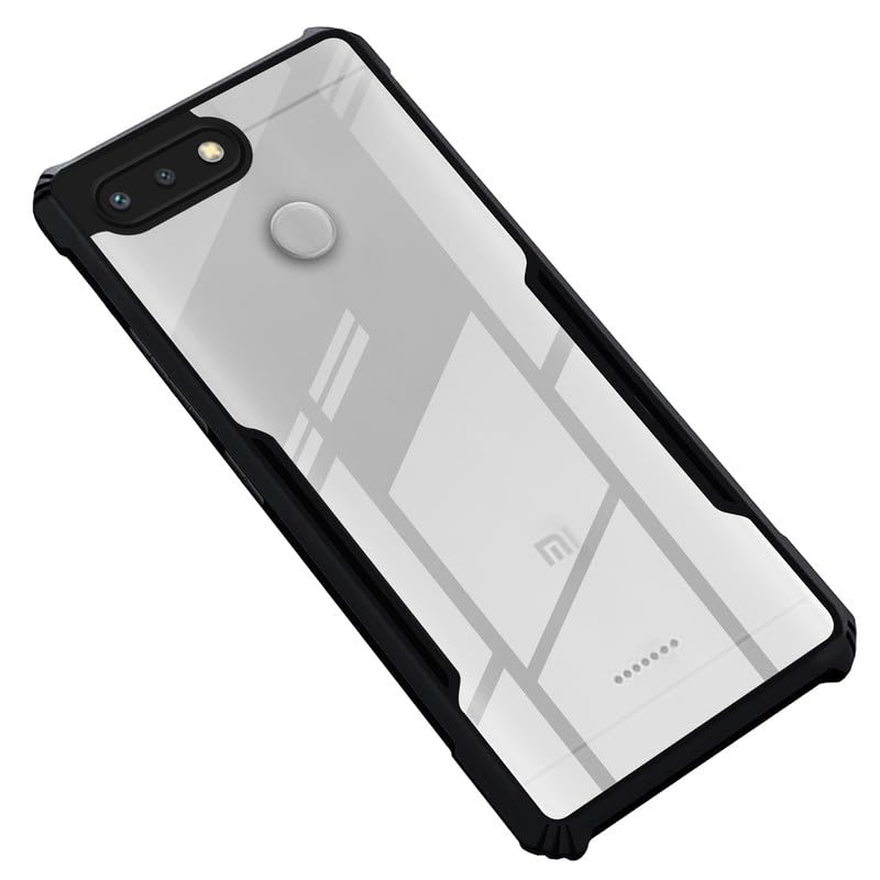 VAKIBO Parallax Design Black Coloured Made with Soft Rubber TPU Back Cover Case Camera Protection Ring Suitable for Mi Redmi 6
