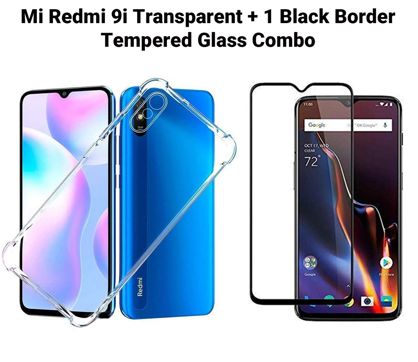 VAKIBO Super Premium Soft TPU Transparent Case With Dustplug,Side Grip,Corner Protection,lanyard Cuts,Camera Protection Suitable for Mi Redmi 9i