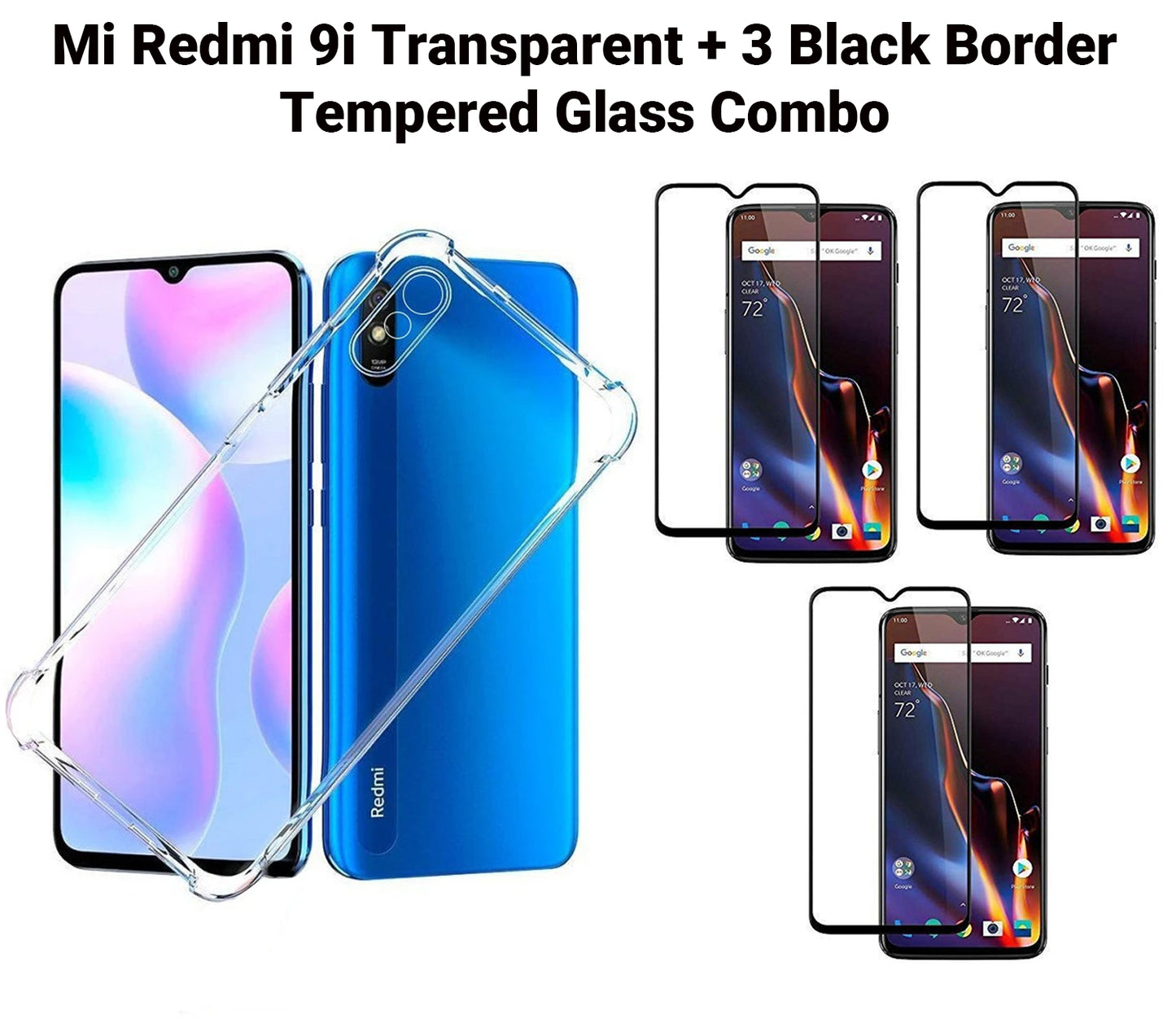 VAKIBO Super Premium Soft TPU Transparent Case With Dustplug,Side Grip,Corner Protection,lanyard Cuts,Camera Protection Suitable for Mi Redmi 9i