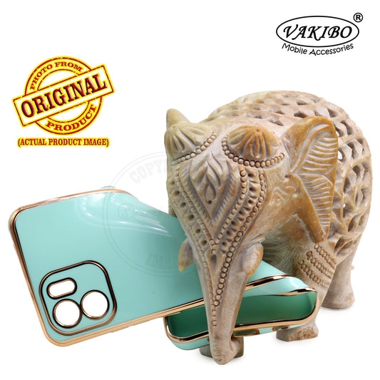 VAKIBO Golden Chrome Border Pista Coloured Soft TPU Back Cover Case With Camera Protection Suitable for Mi Redmi A1