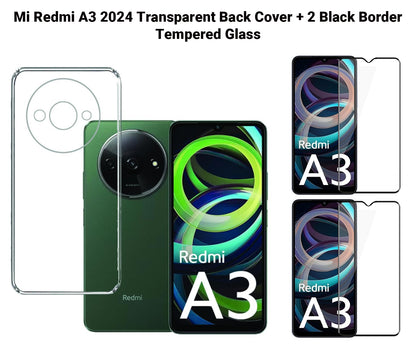 VAKIBO Premium Clear 1.5MM Thick Transparent Soft TPU Rubber Back Cover Case With Camera Protection Suitable for Mi Redmi A3 2024