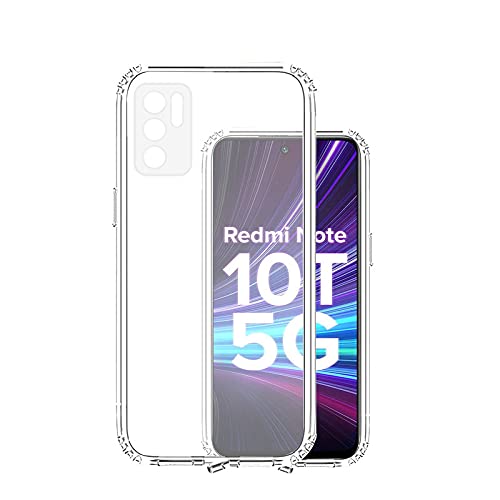 VAKIBO Premium Clear 1.5MM Thick Transparent Soft TPU Rubber Back Cover Case With Camera Protection Suitable for Mi Redmi Note 10T