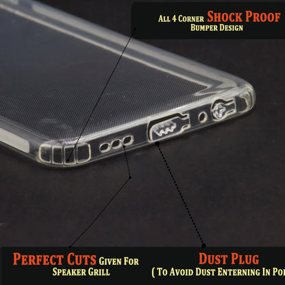 VAKIBO Super Premium Soft TPU Transparent Case With Dustplug,Side Grip,Corner Protection,lanyard Cuts,Camera Protection Suitable for Mi Redmi Note 10