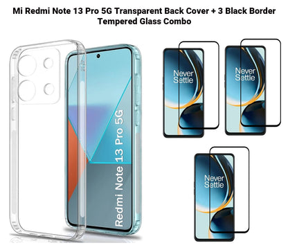 VAKIBO Premium Clear 1.5MM Thick Transparent Soft TPU Rubber Back Cover Case With Camera Protection Suitable for Mi Redmi Note 13 Pro 5G