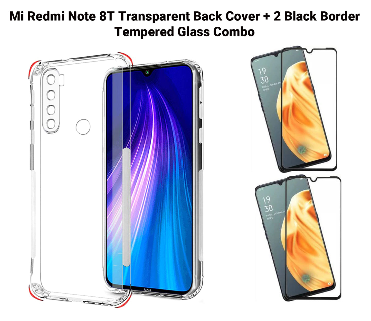 VAKIBO Super Premium Soft TPU Transparent Case With Dustplug,Side Grip,Corner Protection,lanyard Cuts,Camera Protection Suitable for Mi Redmi Note 8T
