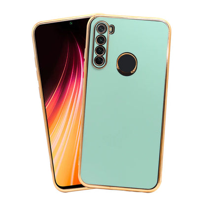 VAKIBO Golden Chrome Border Pista Coloured Soft TPU Back Cover Case With Camera Protection Suitable for Mi Redmi Note 8T
