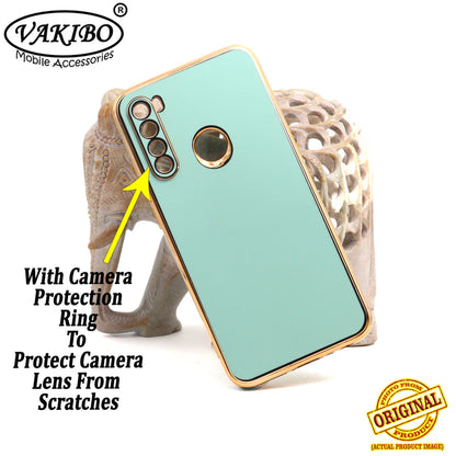VAKIBO Golden Chrome Border Pista Coloured Soft TPU Back Cover Case With Camera Protection Suitable for Mi Redmi Note 8T