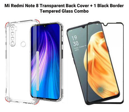 VAKIBO Super Premium Soft TPU Transparent Case With Dustplug,Side Grip,Corner Protection,lanyard Cuts,Camera Protection Suitable for Mi Redmi Note 8